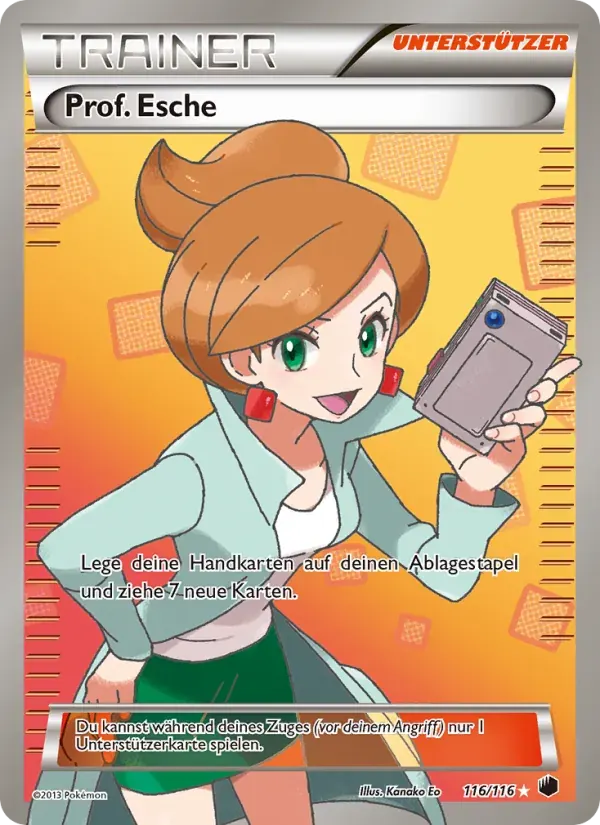 Prof. Esche — Plasma-Frost 116 German Pokémon card