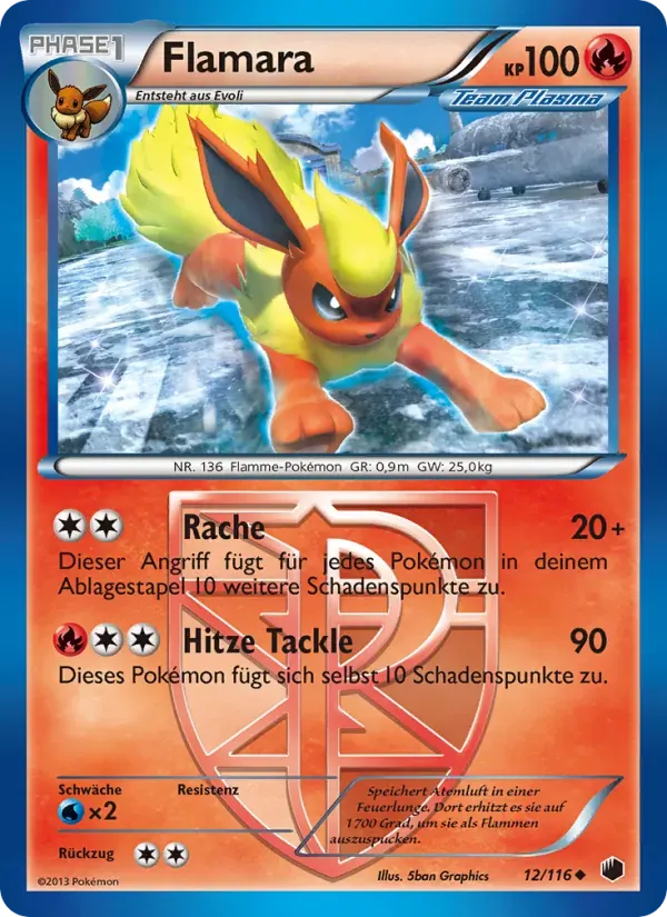 Flamara — Plasma-Frost 12 German Pokémon card