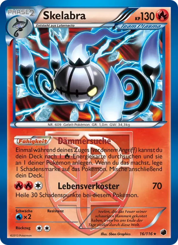 Skelabra — Plasma-Frost 16 German Pokémon card
