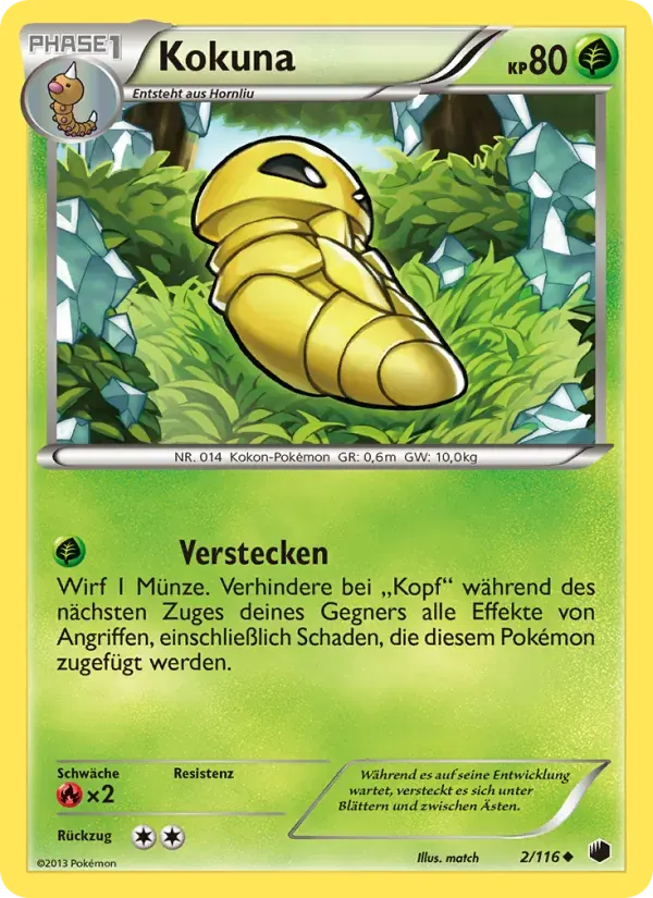 Kokuna — Plasma-Frost 2 German Pokémon card