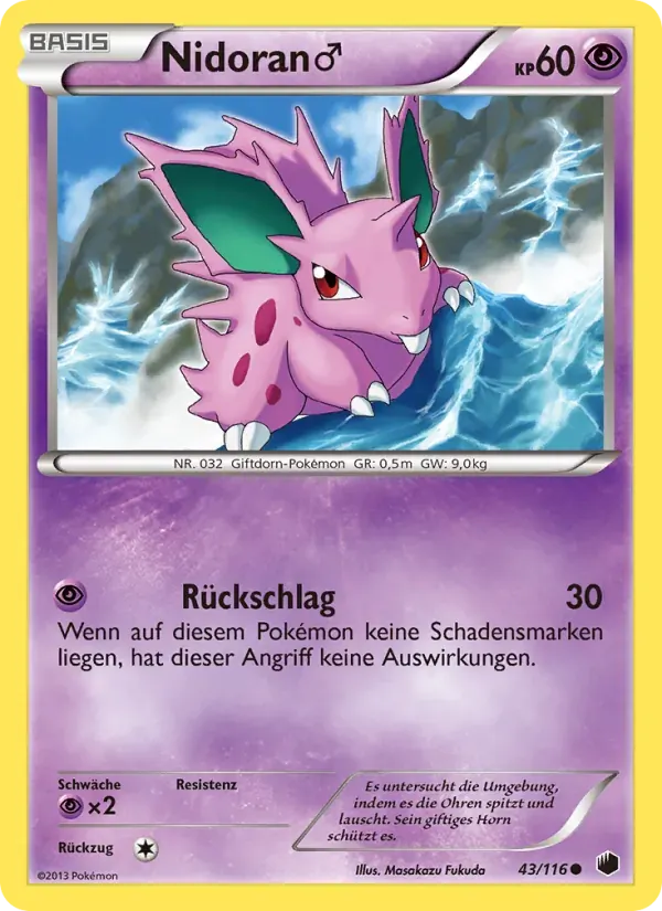 Nidoran♂ — Plasma-Frost 43 German Pokémon card
