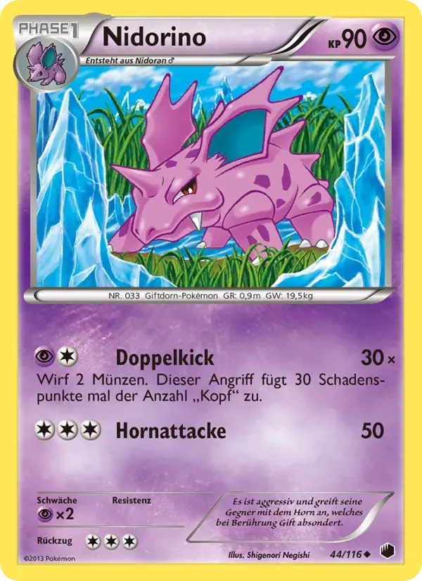 Nidorino — Plasma-Frost 44 German Pokémon card