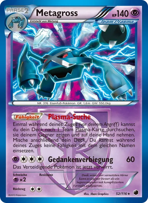 Metagross — Plasma-Frost 52 German Pokémon card