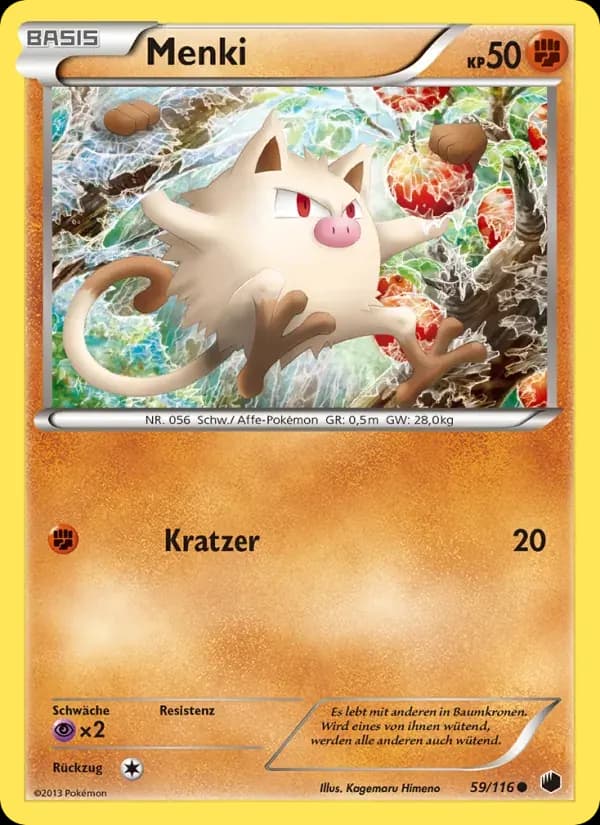 Menki — Plasma-Frost 59 German Pokémon card
