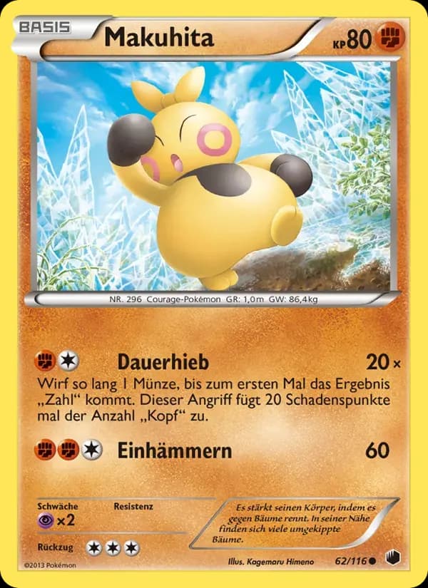 Makuhita — Plasma-Frost 62 German Pokémon card