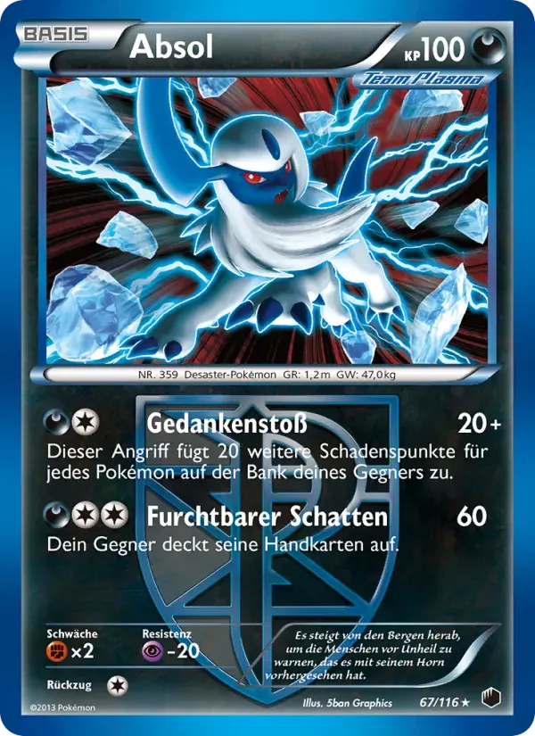 Absol — Plasma-Frost 67 German Pokémon card