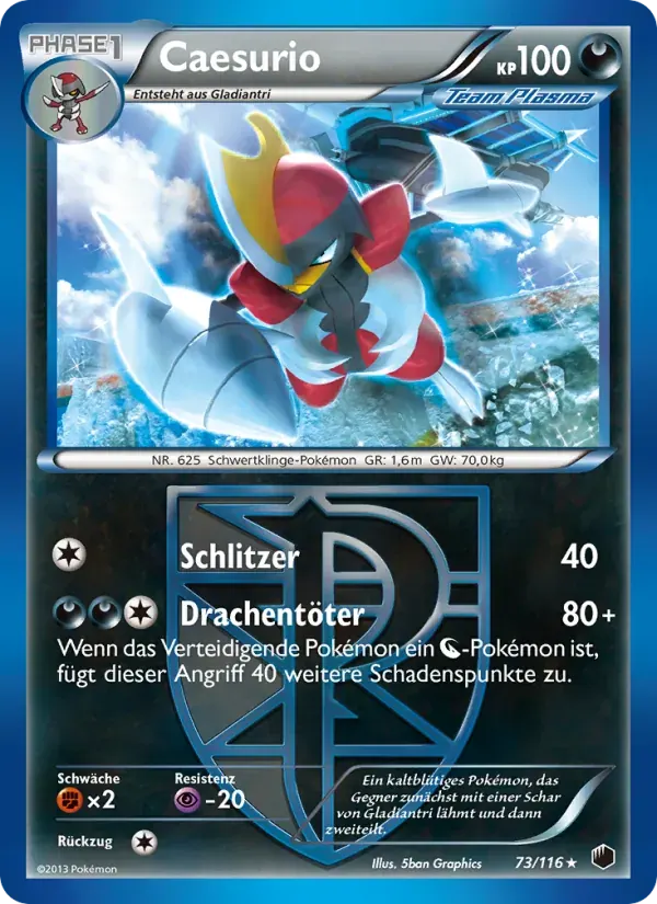 Caesurio — Plasma-Frost 73 German Pokémon card