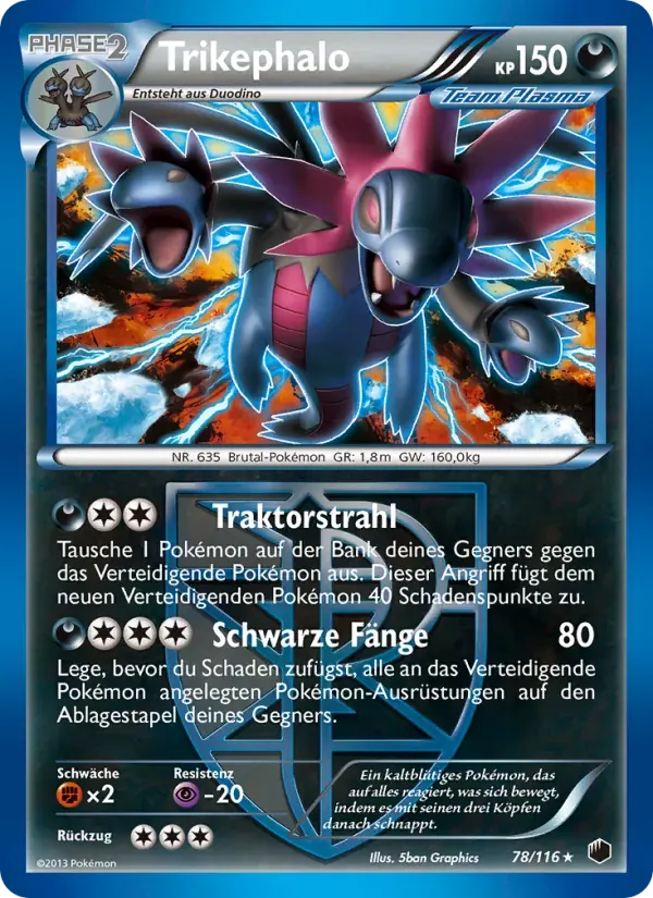 Trikephalo — Plasma-Frost 78 German Pokémon card