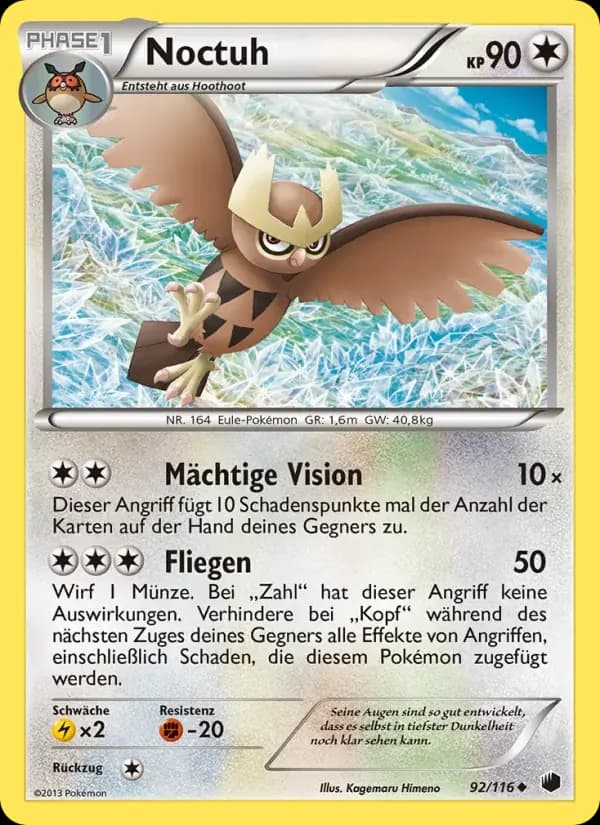 Noctuh — Plasma-Frost 92 German Pokémon card