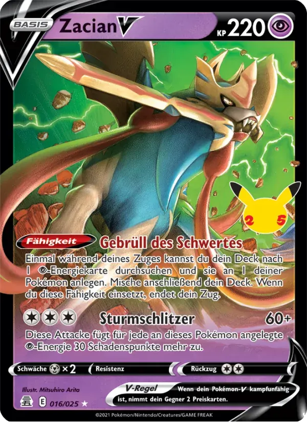 Zacian V — Celebrations 16 German Pokémon card