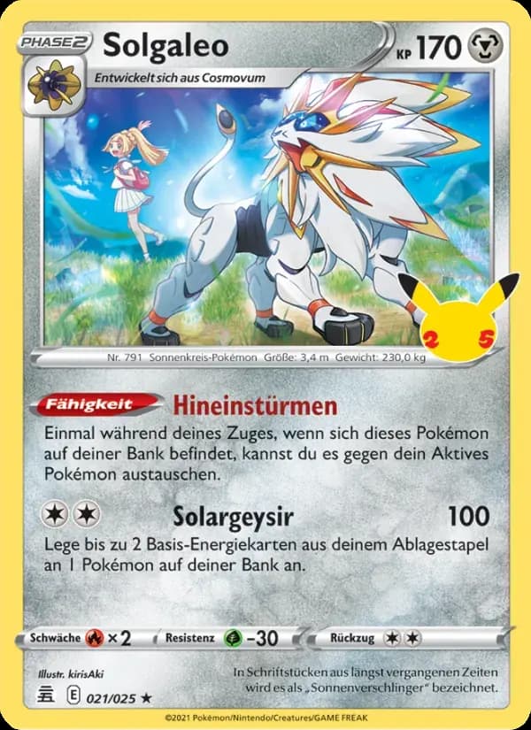 Solgaleo — Celebrations 21 German Pokémon card