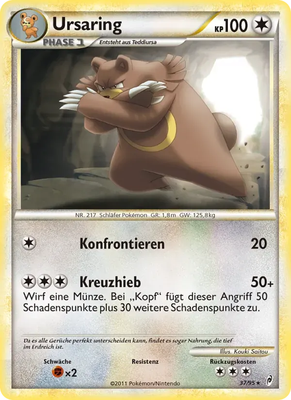 Ursaring — Ruf der Legenden 37 German Pokémon card