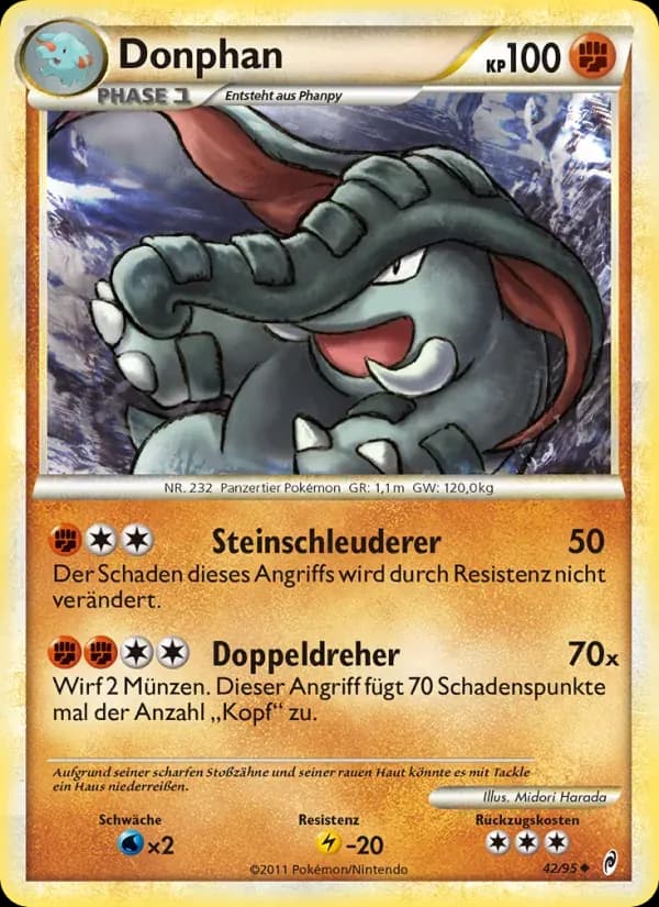 Donphan — Ruf der Legenden 42 German Pokémon card