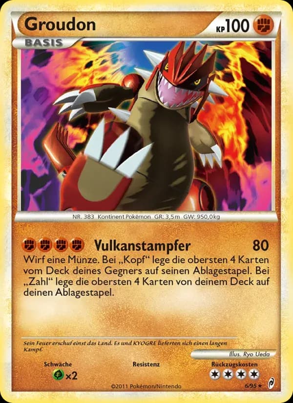Groudon — Ruf der Legenden 6 German Pokémon card