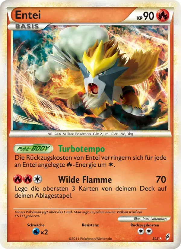 Entei — Ruf der Legenden SL3 German Pokémon card