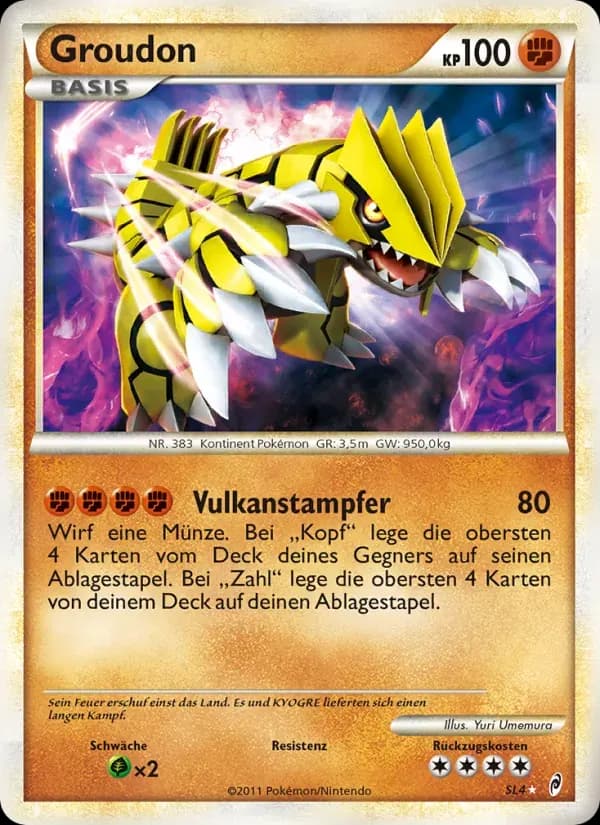 Groudon — Ruf der Legenden SL4 German Pokémon card