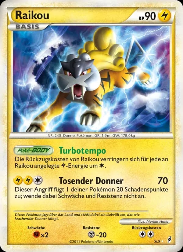 Raikou — Ruf der Legenden SL9 German Pokémon card