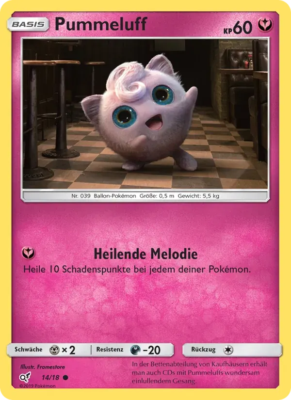 Pummeluff — Meisterdetektiv Pikachu 14 German Pokémon card