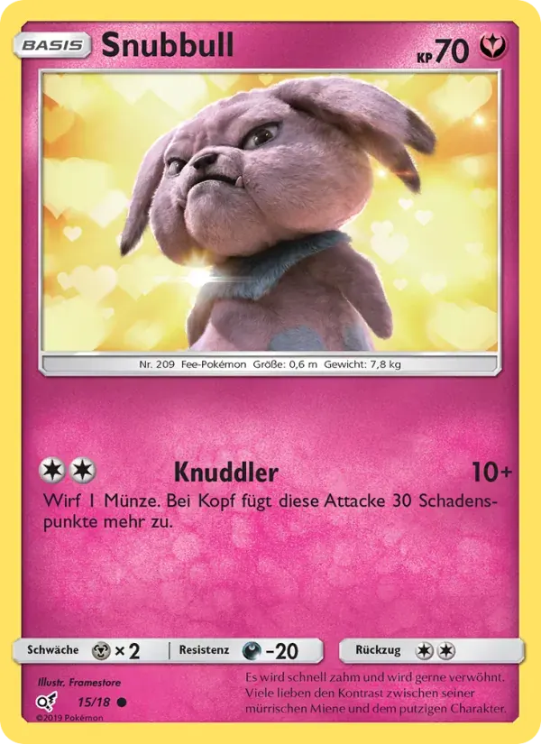 Snubbull — Meisterdetektiv Pikachu 15 German Pokémon card