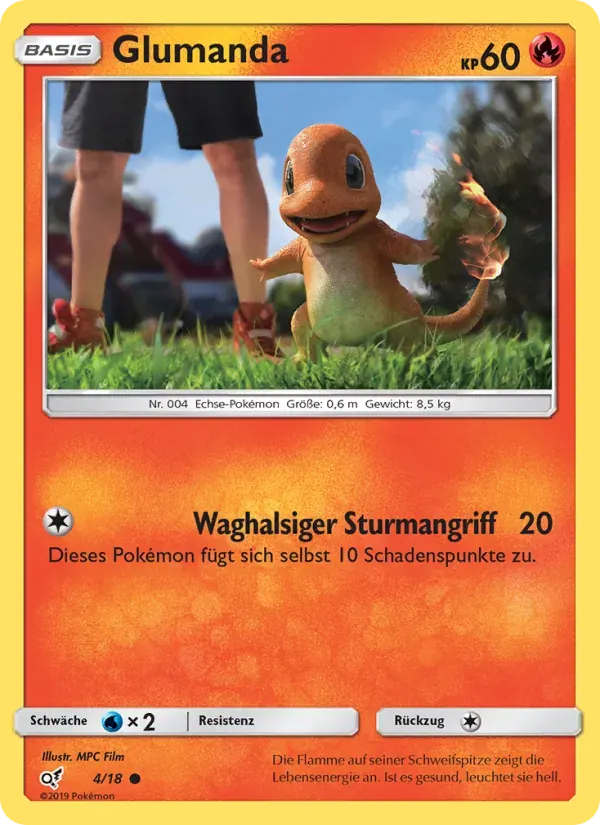 Glumanda — Meisterdetektiv Pikachu 4 German Pokémon card