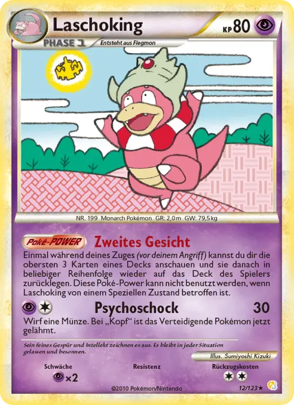Laschoking — HeartGold SoulSilver 12 German Pokémon card