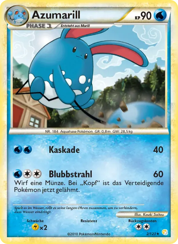 Azumarill — HeartGold SoulSilver 2 German Pokémon card