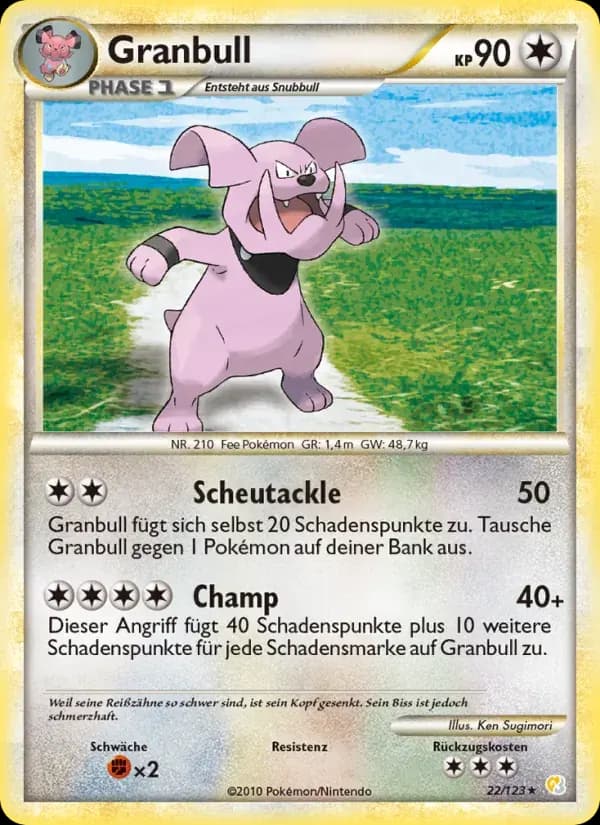 Granbull — HeartGold SoulSilver 22 German Pokémon card