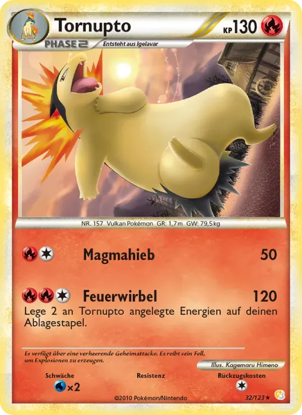 Tornupto — HeartGold SoulSilver 32 German Pokémon card