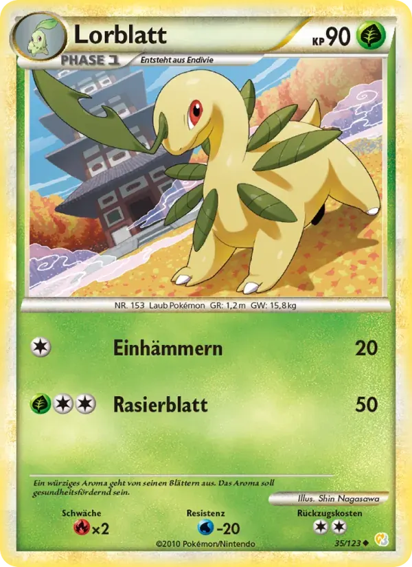 Lorblatt — HeartGold SoulSilver 35 German Pokémon card