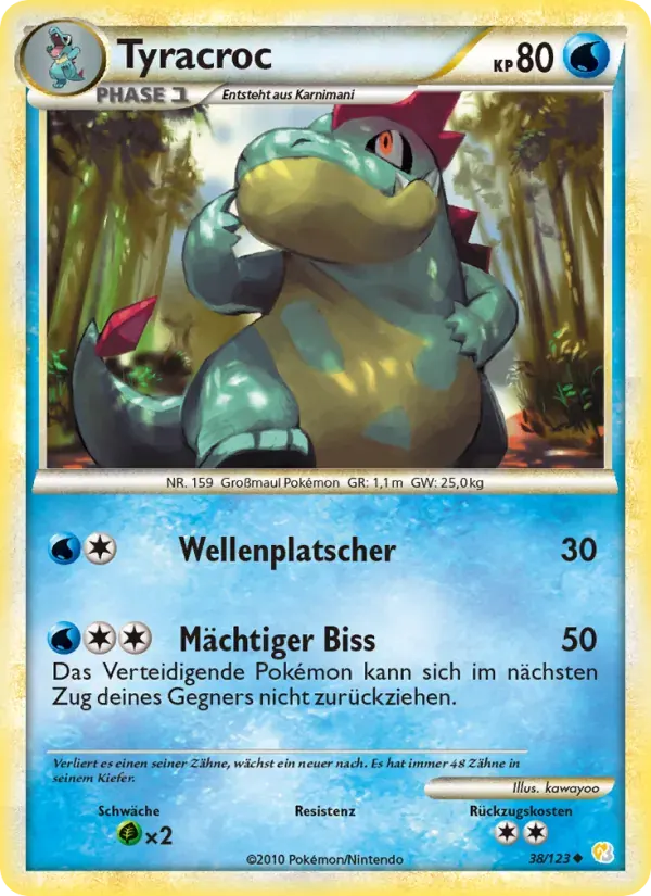 Tyracroc — HeartGold SoulSilver 38 German Pokémon card