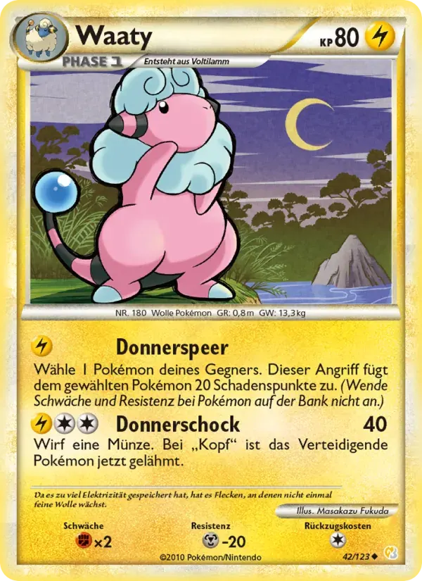 Waaty — HeartGold SoulSilver 42 German Pokémon card