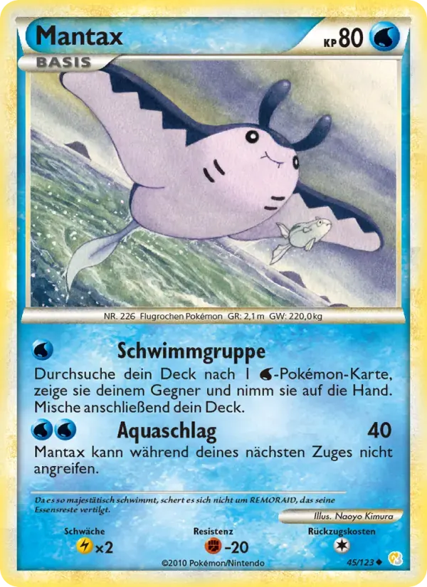 Mantax — HeartGold SoulSilver 45 German Pokémon card