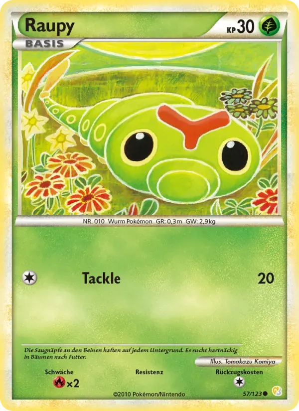 Raupy — HeartGold SoulSilver 57 German Pokémon card