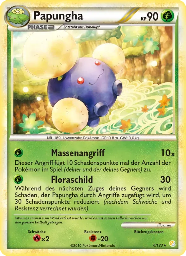 Papungha — HeartGold SoulSilver 6 German Pokémon card