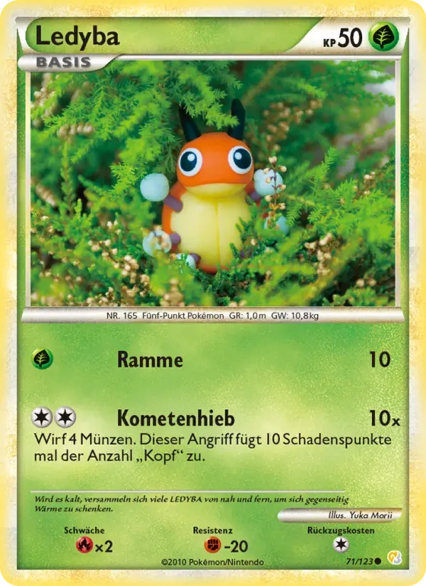Ledyba — HeartGold SoulSilver 71 German Pokémon card