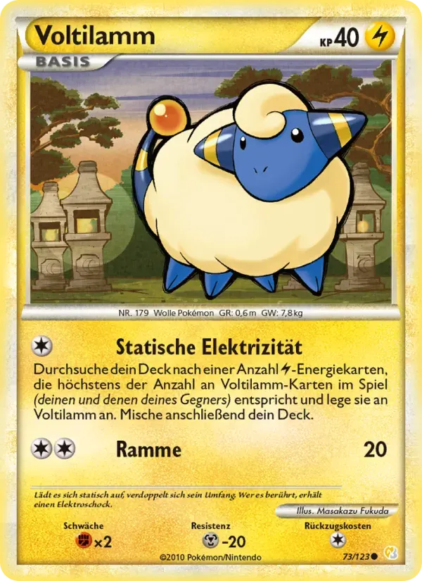 Voltilamm — HeartGold SoulSilver 73 German Pokémon card