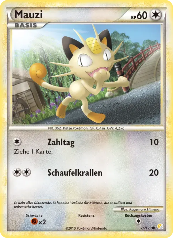 Mauzi — HeartGold SoulSilver 75 German Pokémon card