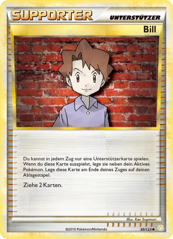 Bill — HeartGold SoulSilver 89 German Pokémon card