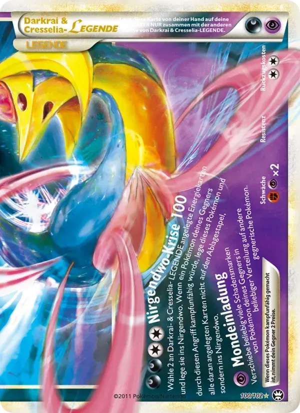 Darkrai & Cresselia LEGENDE — Triumph 100 German Pokémon card