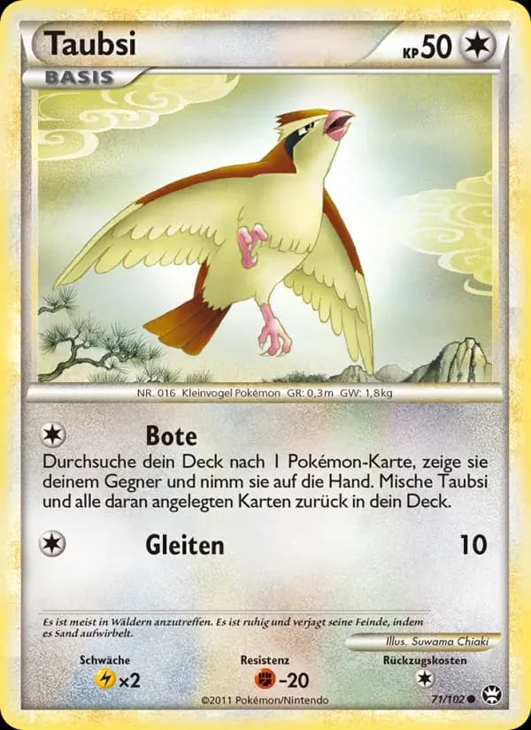 Taubsi — Triumph 71 German Pokémon card