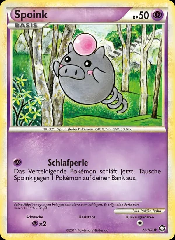 Spoink — Triumph 77 German Pokémon card