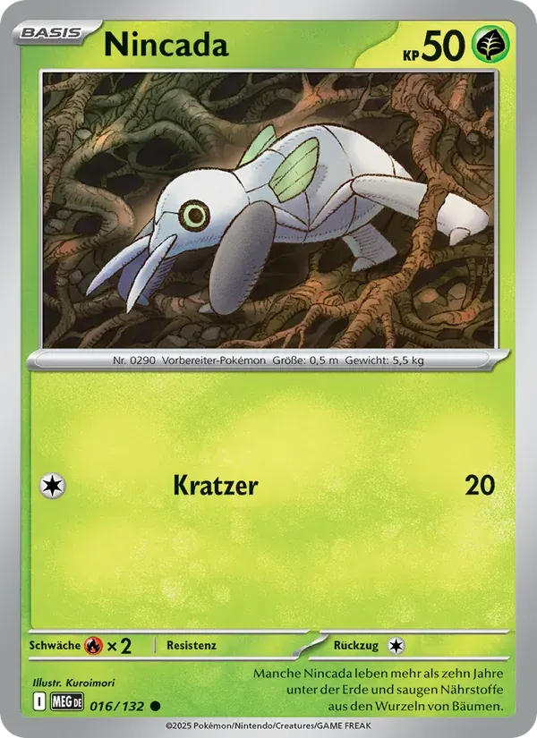 Nincada — Mega-Entwicklung 16 German Pokémon card