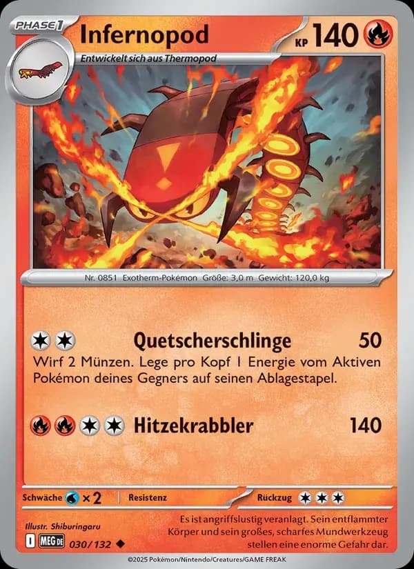 Infernopod — Mega-Entwicklung 30 German Pokémon card