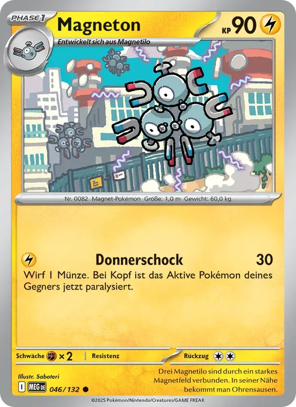 Magneton — Mega-Entwicklung 46 German Pokémon card