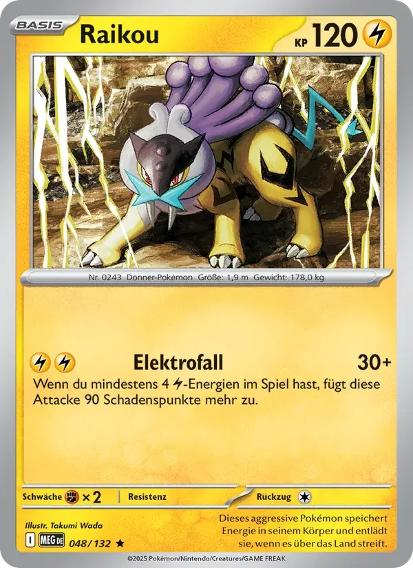 Raikou — Mega-Entwicklung 48 German Pokémon card