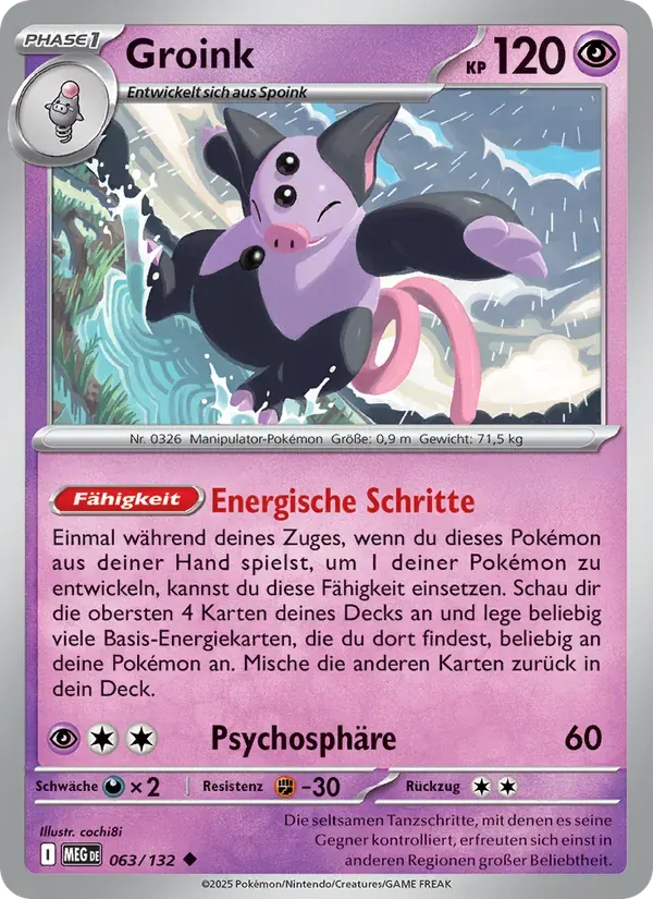 Groink — Mega-Entwicklung 63 German Pokémon card