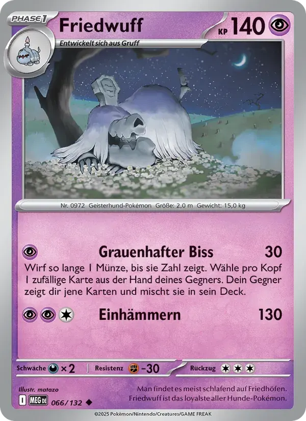 Friedwuff — Mega-Entwicklung 66 German Pokémon card