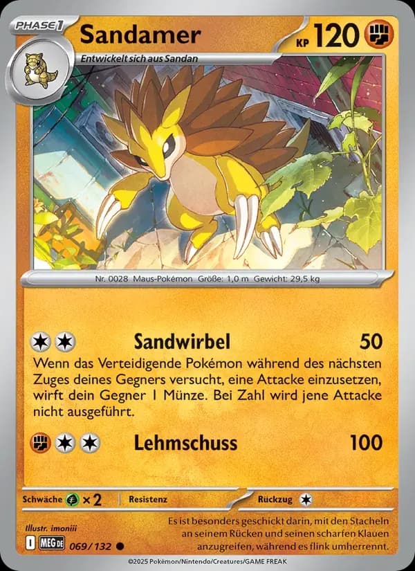 Sandamer — Mega-Entwicklung 69 German Pokémon card