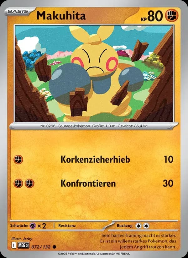 Makuhita — Mega-Entwicklung 72 German Pokémon card