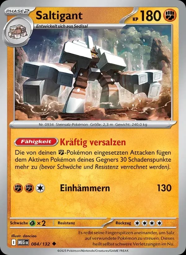 Saltigant — Mega-Entwicklung 84 German Pokémon card